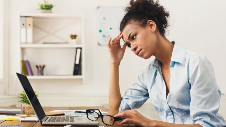 A female employee who seems stressed