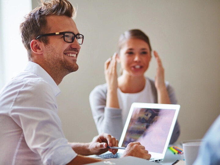 health and safety business partner subscriptions image of a man on a laptop in a meeting