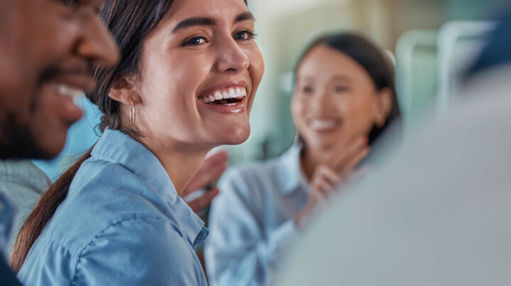 Happy employees in a meeting