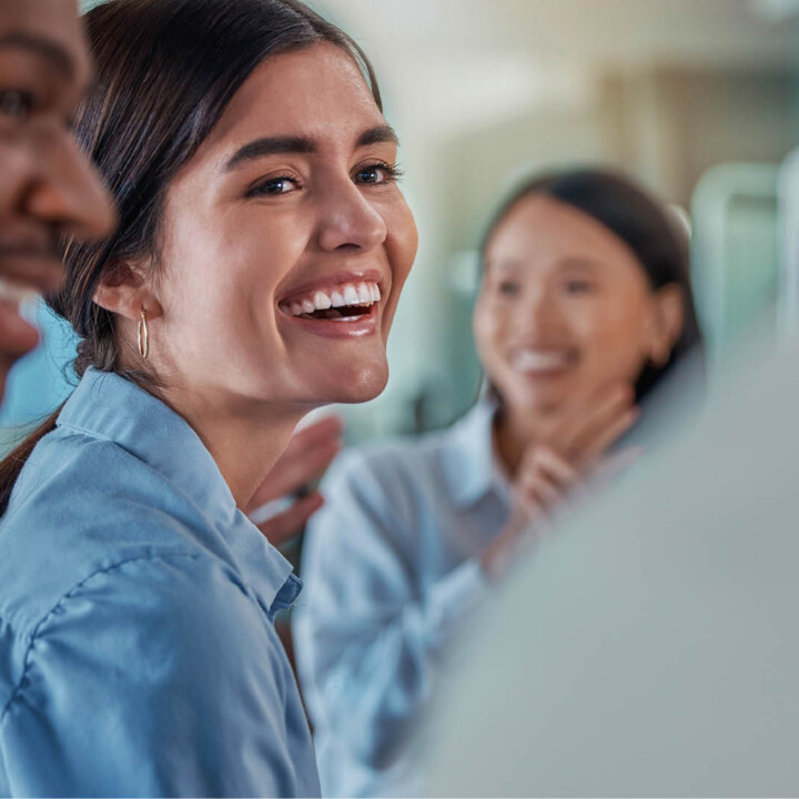 Happy employees in a meeting