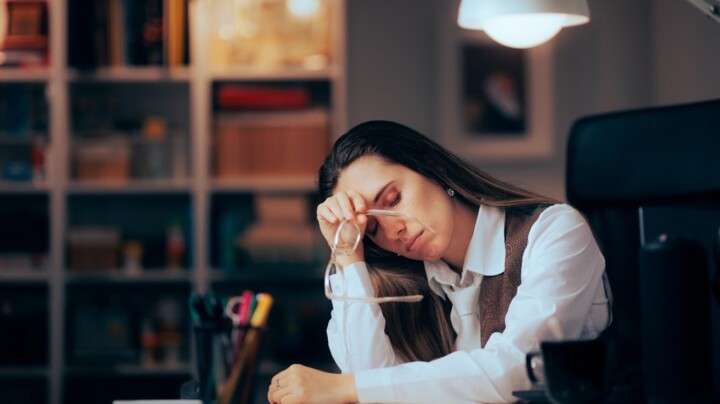 Female colleague looking tired